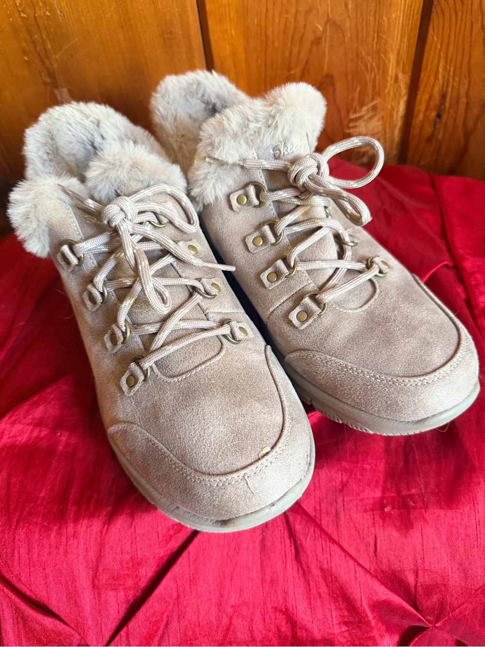 Skechers Taupe Easy Slip-Ins Boot.  Super comfortable